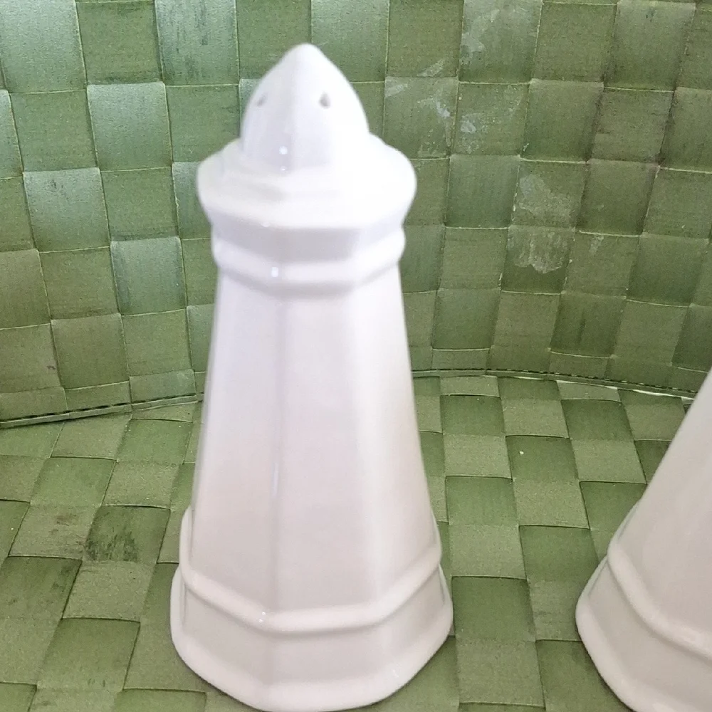 White Ceramic Salt and Pepper Shakers